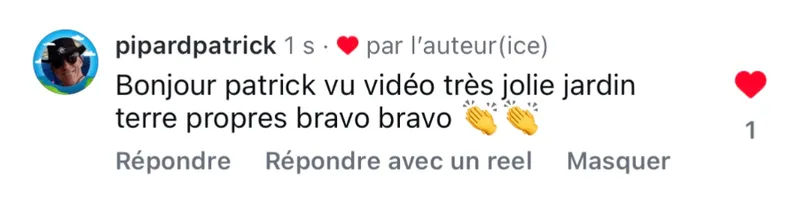 Commentaire d’internaute — campagne Magasin Vert